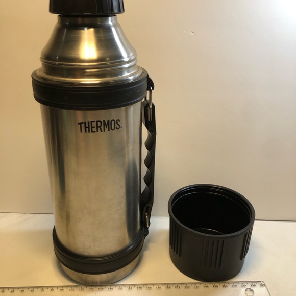Vintage Stainless Steel Quart Size Thermos TherMax With Handle - Picture 6 of 15